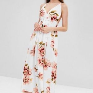 NWT gorgeous floral slit criss-cross maxi dress